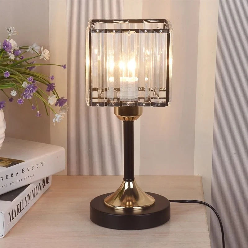 Table Lamp | Nordic Crystal & Warm Ambient Lighting | Round & Square Shades
