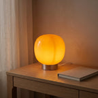 Table Lamp | Orange Glass | Dimmable 3-Color LED USB Powered