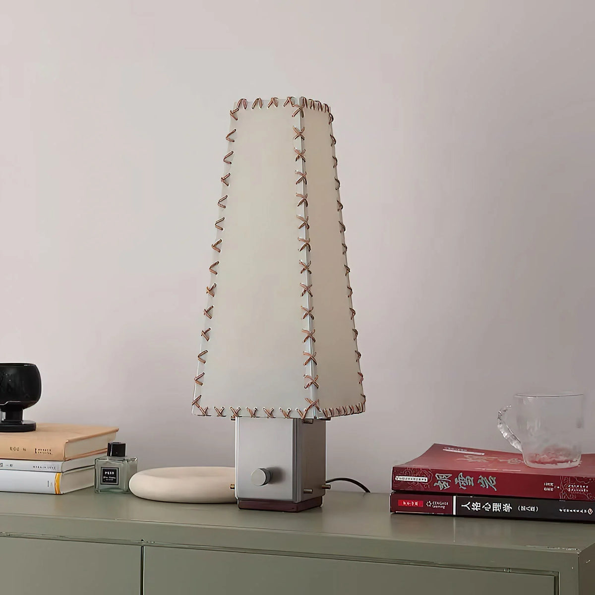 Table Lamp | Parchment Shade & Walnut Base