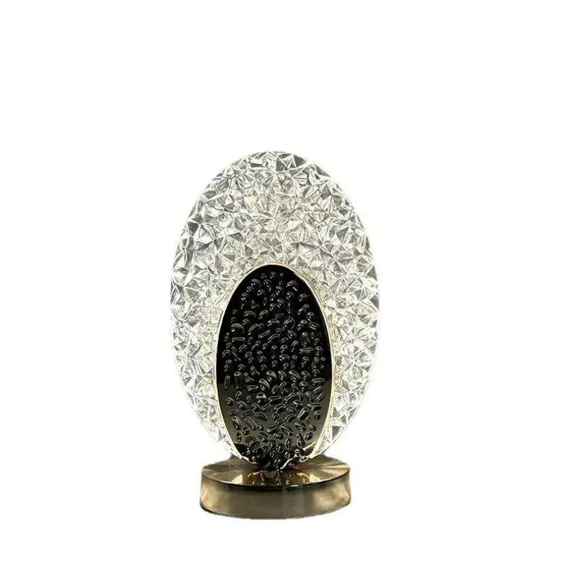 Table Lamp | Peacock-Inspired Crystal & Dimmable USB LED