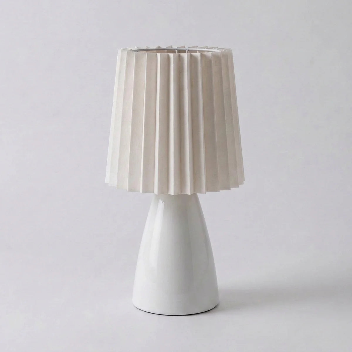 Table Lamp | Pleated Ceramic Shade & Tapered Base