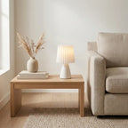 Table Lamp | Pleated Ceramic Shade & Tapered Base