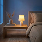 Table Lamp | Pleated Ceramic Shade & Tapered Base