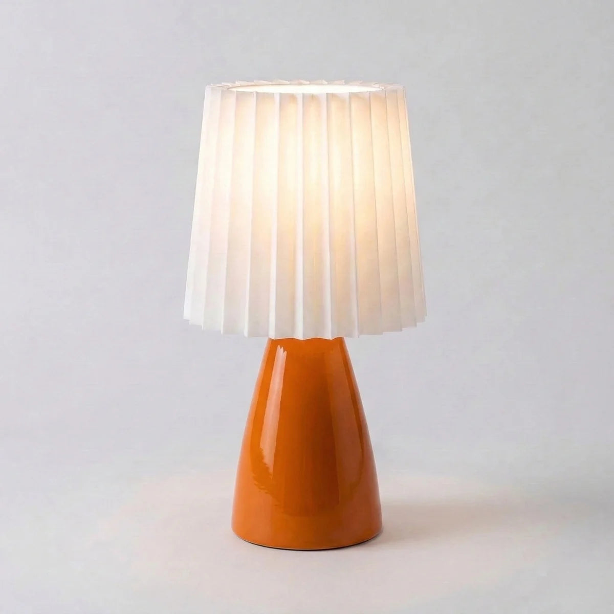Table Lamp | Pleated Ceramic Shade & Tapered Base