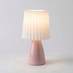 Table Lamp | Pleated Ceramic Shade & Tapered Base