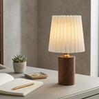 Table Lamp | Pleated Fabric Shade & Soft, Diffused Light