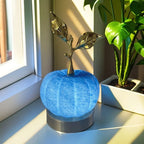 Table Lamp | Pumpkin-Shaped Glass & Touch Control | USB Powered