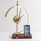 Table Lamp | Qi Wireless Charging & Clock | Maple Wood