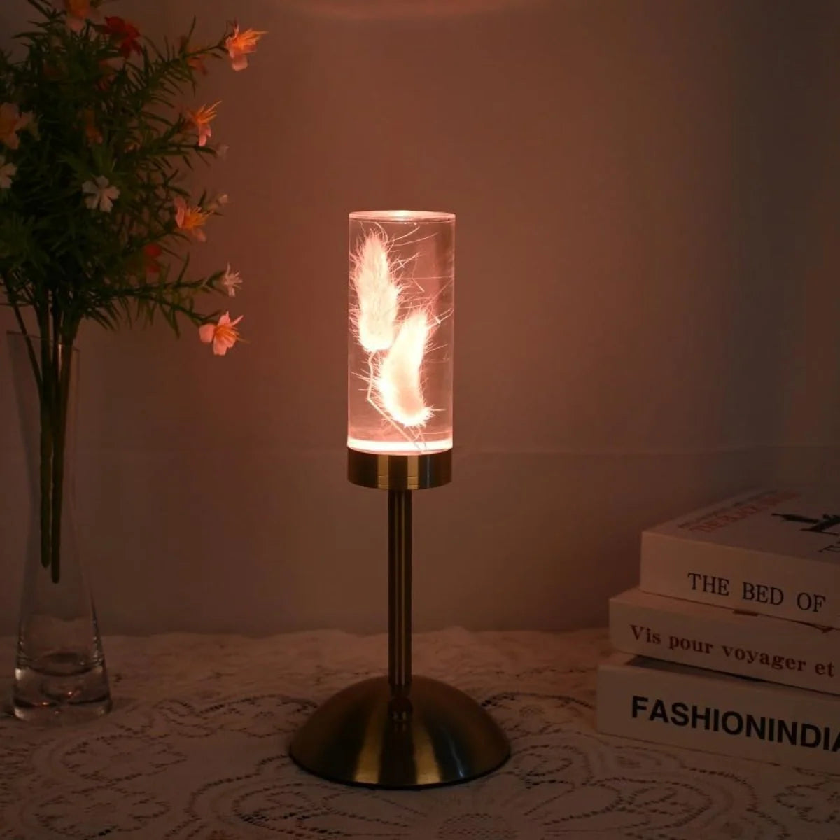 Table Lamp | Real Preserved Flowers & Rechargeable
