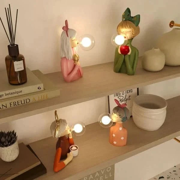 Table Lamp | Resin & Glass Warm Ambient Light | 29 x 25 cm