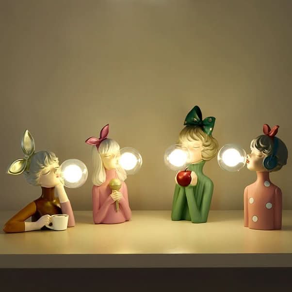 Table Lamp | Resin & Glass Warm Ambient Light | 29 x 25 cm