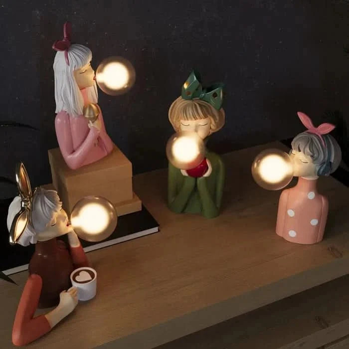 Table Lamp | Resin & Glass Warm Ambient Light | 29 x 25 cm