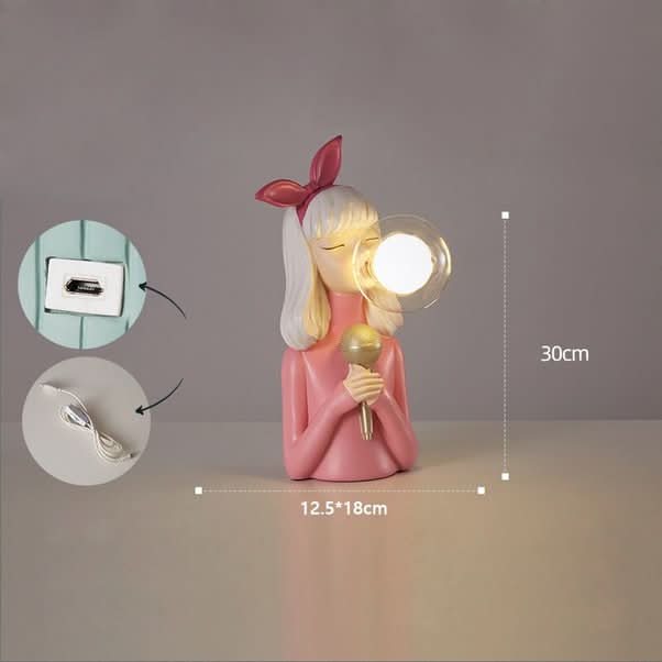 Table Lamp | Resin & Glass Warm Ambient Light | 29 x 25 cm