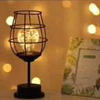 Table Lamp | Retro Hollow Iron & Ambient Glow | E27 Bulb