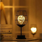 Table Lamp | Retro Hollow Iron & Ambient Glow | E27 Bulb