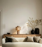 Table Lamp | Ribbed Cotton Shade | Warm Ambient Light | 25 × 39.3 cm