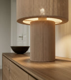 Table Lamp | Ribbed Cotton Shade | Warm Ambient Light | 25 × 39.3 cm