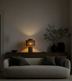 Table Lamp | Ribbed Cotton Shade | Warm Ambient Light | 25 × 39.3 cm