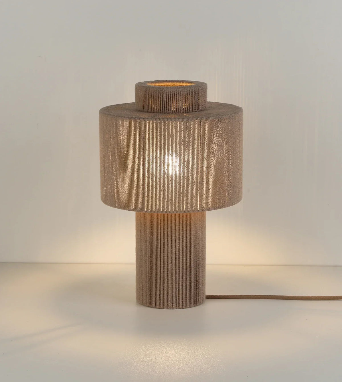 Table Lamp | Ribbed Cotton Shade | Warm Ambient Light | 25 × 39.3 cm