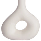 Table Lamp | Sculptural Ceramic Base & Fabric Shade | 28 cm Height