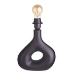 Table Lamp | Sculptural Ceramic Base & Fabric Shade | 28 cm Height