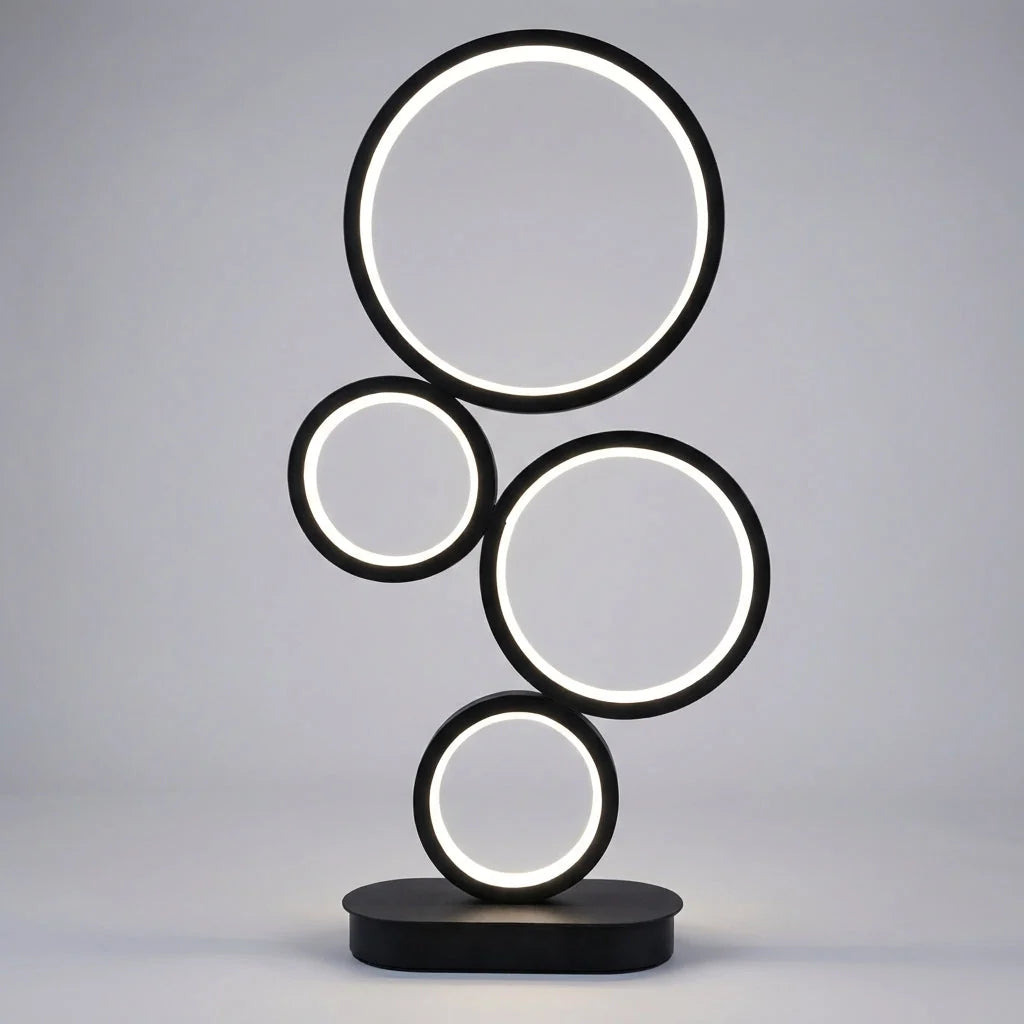 Table Lamp | Sculptural Ring & Stepless Dimming | 18 x 48 cm
