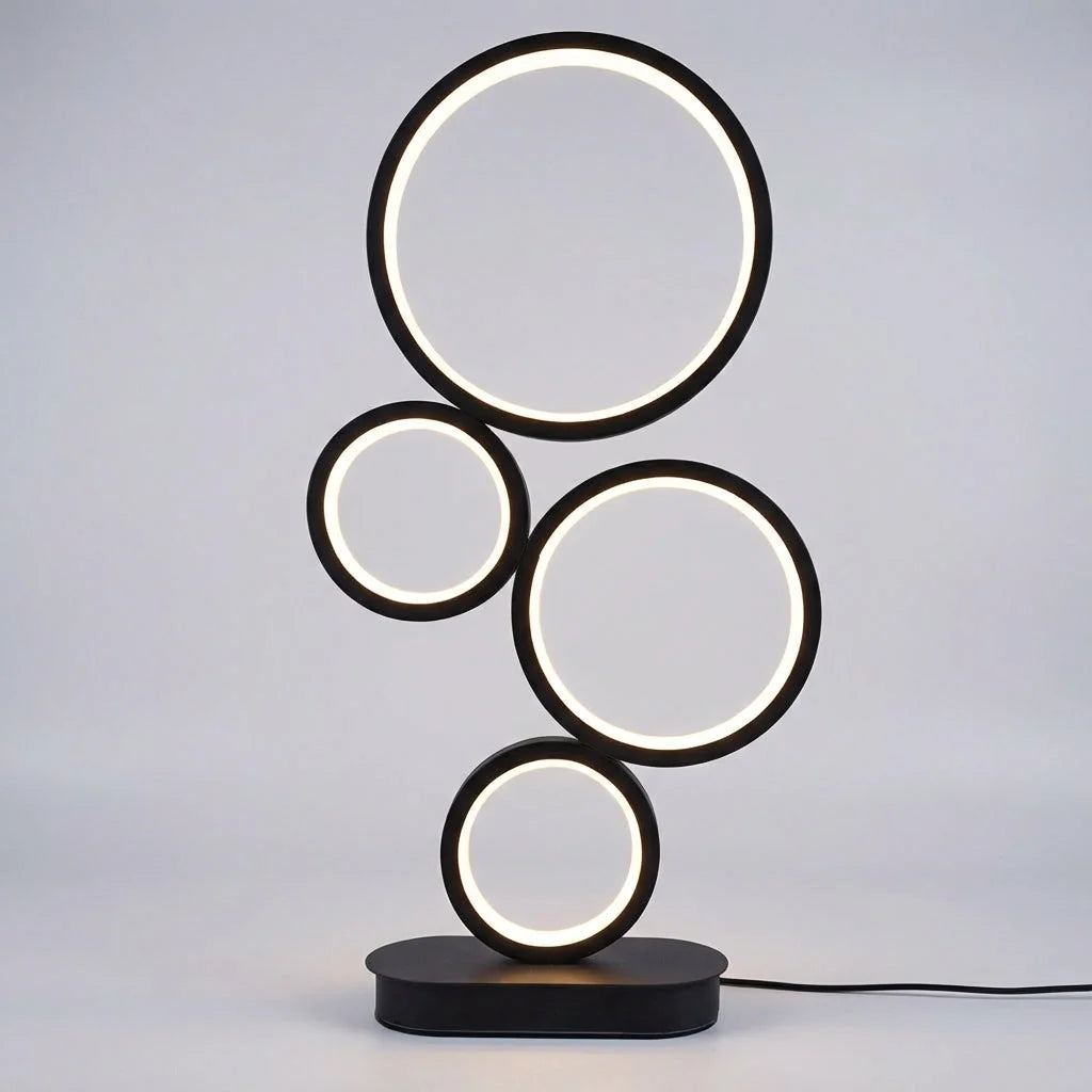 Table Lamp | Sculptural Ring & Stepless Dimming | 18 x 48 cm