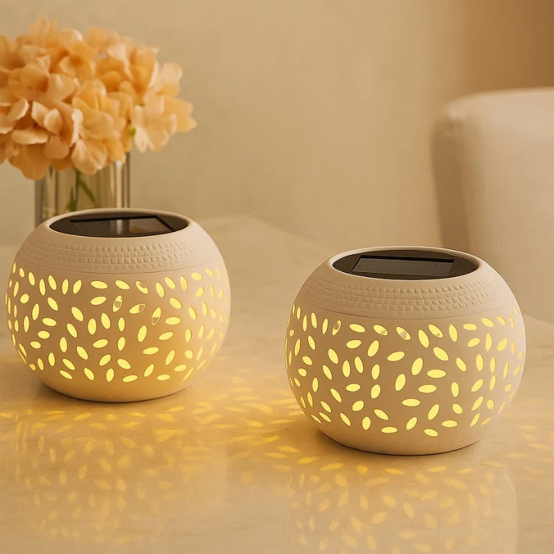 Table Lamp | Solar-Powered Eye-Pattern & Automatic Dusk Sensor
