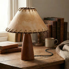 Table Lamp | Solid Wood Base & Woven Shade