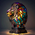 Table Lamp | Stained-Glass Animal Print | 15 cm Glass Shade