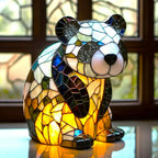 Table Lamp | Stained-Glass Animal Print | 15 cm Glass Shade