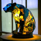 Table Lamp | Stained-Glass Animal Print | 15 cm Glass Shade