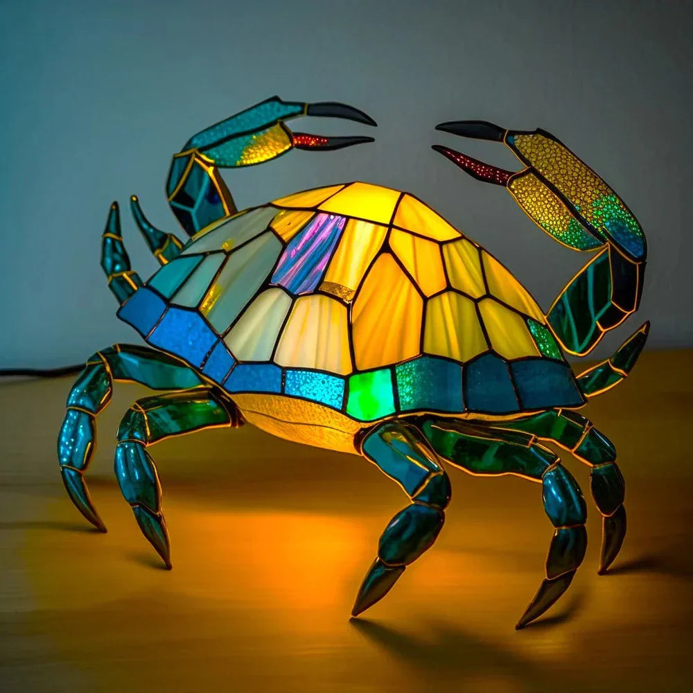 Table Lamp | Stained-Glass Animal Print | 15 cm Glass Shade