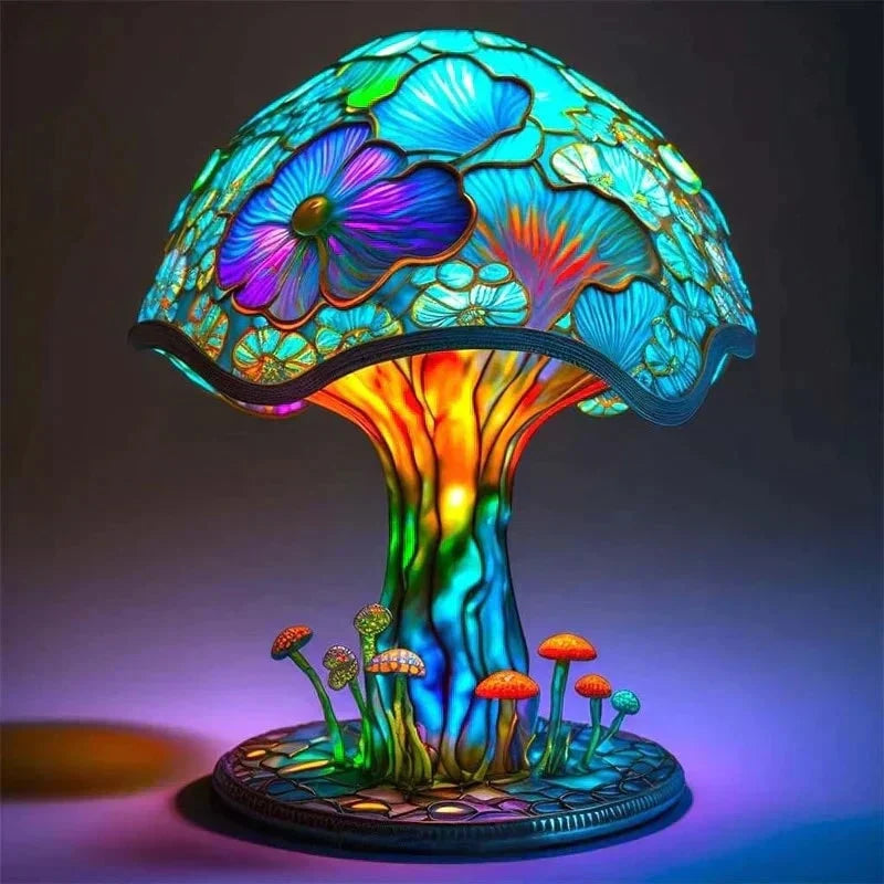 Table Lamp | Stained Glass Effect & Warm LED