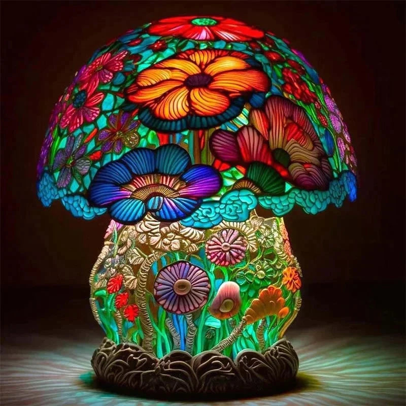 Table Lamp | Stained Glass Effect & Warm LED