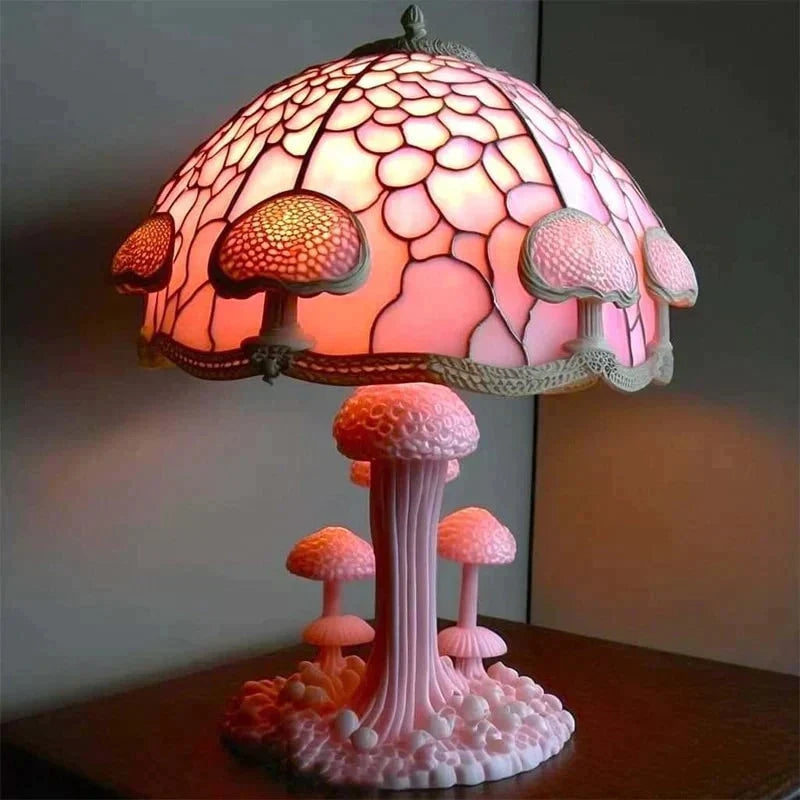 Table Lamp | Stained Glass Effect & Warm LED