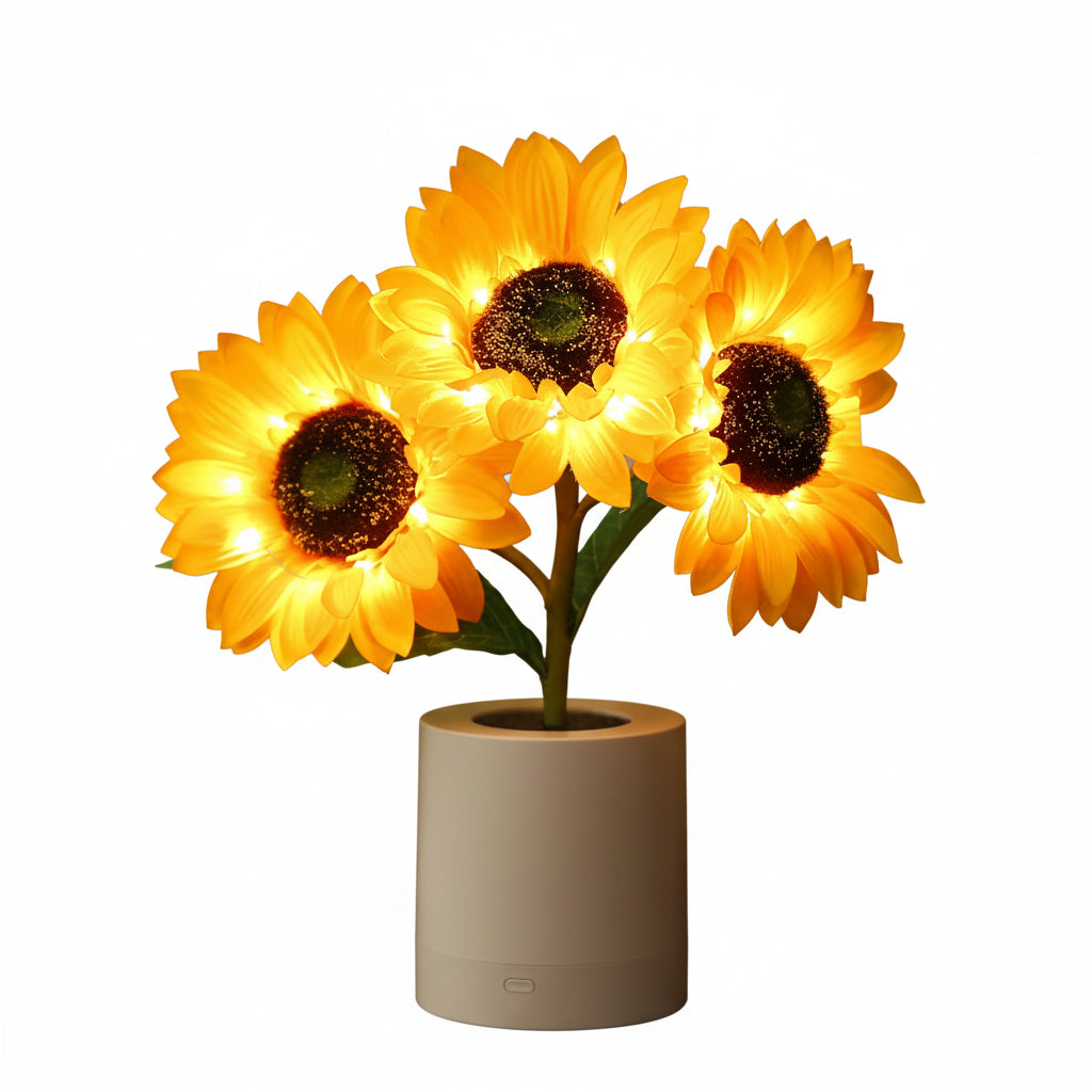 Table Lamp | Sunflower Motif & USB-Powered