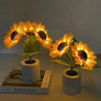 Table Lamp | Sunflower Motif & USB-Powered