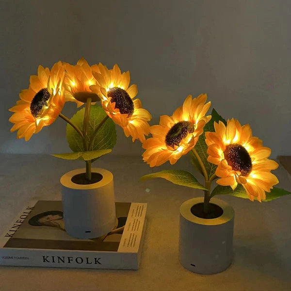 Table Lamp | Sunflower Motif & USB-Powered