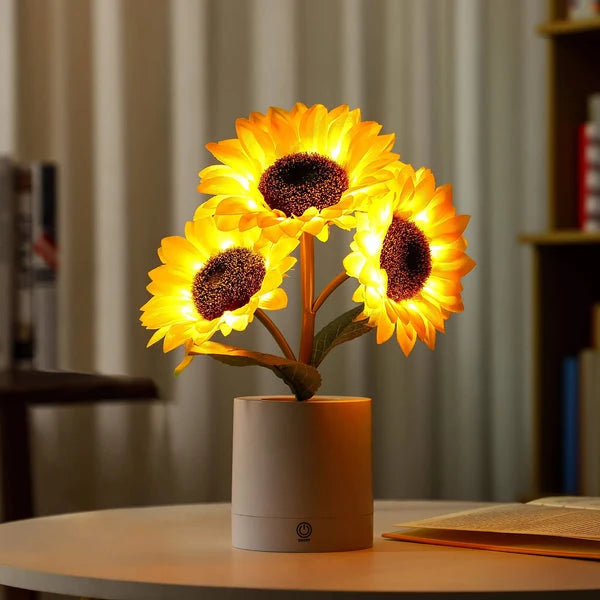 Table Lamp | Sunflower Motif & USB-Powered
