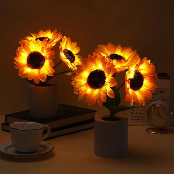 Table Lamp | Sunflower Motif & USB-Powered