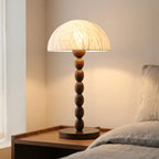 Table Lamp | Textured Dome Shade & Stacked Sphere Stem
