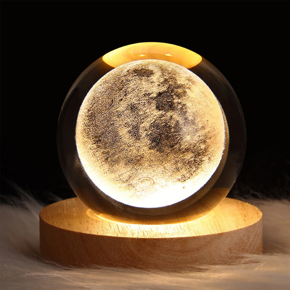 Table Lamp | USB Rechargeable LED & Crystal Glass