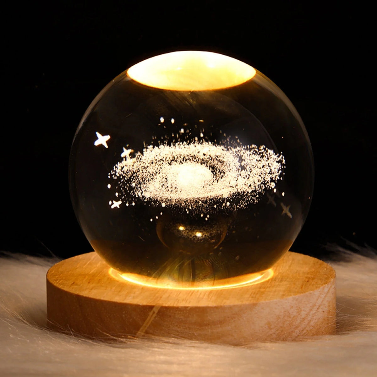 Table Lamp | USB Rechargeable LED & Crystal Glass
