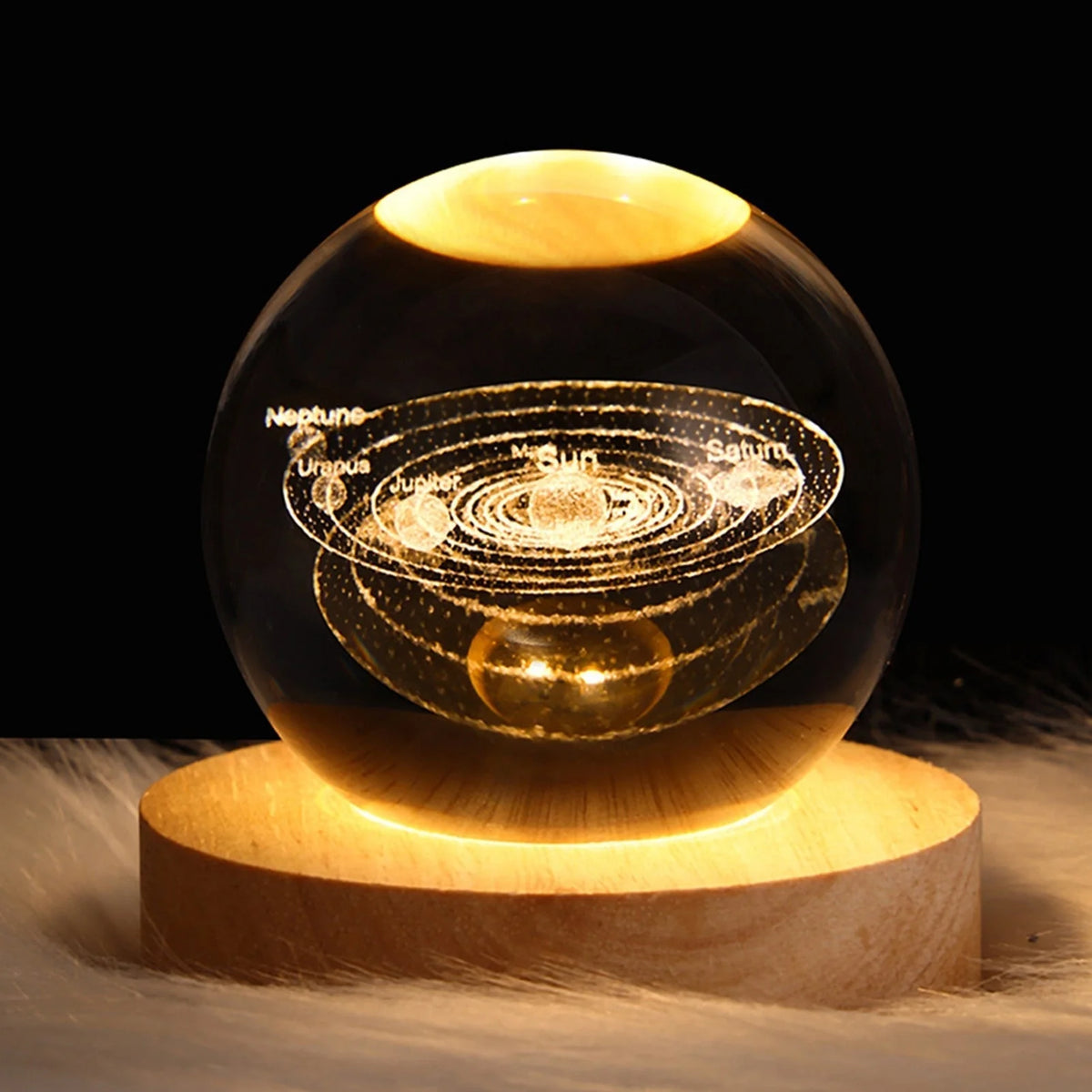 Table Lamp | USB Rechargeable LED & Crystal Glass