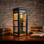 Table Lamp | Vintage Phone Booth Design & Warm Ambient Light | Battery-Powered