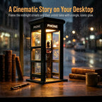 Table Lamp | Vintage Phone Booth Design & Warm Ambient Light | Battery-Powered