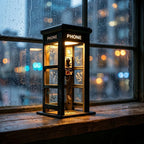 Table Lamp | Vintage Phone Booth Design & Warm Ambient Light | Battery-Powered