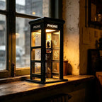 Table Lamp | Vintage Phone Booth Design & Warm Ambient Light | Battery-Powered