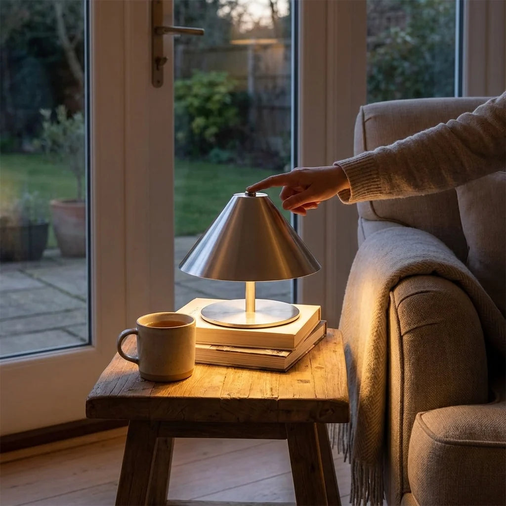 Table Lamp | Wide Cone Shade & Touch Dimming